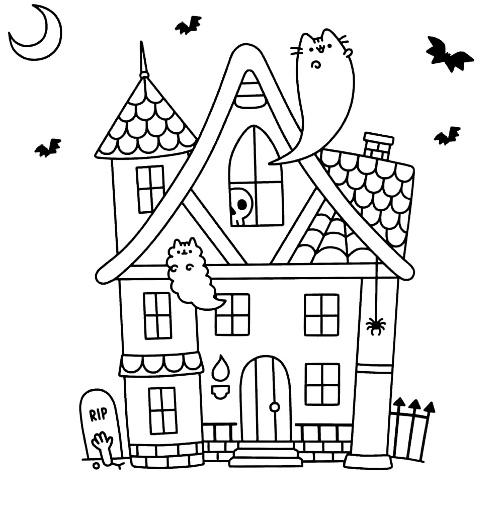 Kolorowanka Pusheen jako duchy